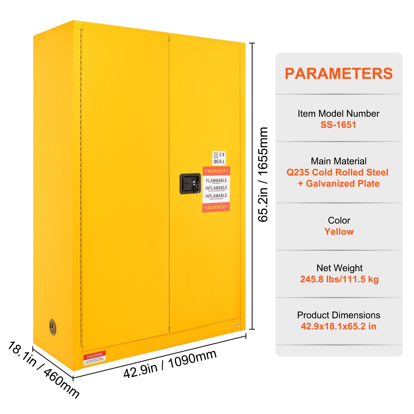 Flammable Liquid Safety Cabinet Steel Storage For Industrial Use_voghion.com